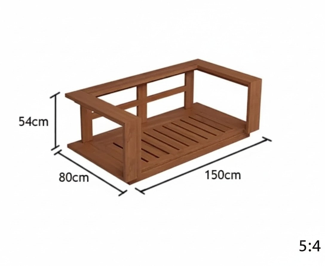 Attaleia Furniture Selge Set, bahçe ve teraslar için el yapımı iroko ağacından üretilmiş şık dış mekan oturma grubu